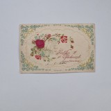 Carte Postala tematica florala litografie reliefata, circulata cu timbru Oravita - Oravicza 1907 / Caras / Banat / Romania