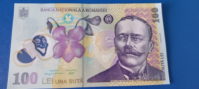 Bancnota 100 lei 2024 UNC Ion Luca Caragiale