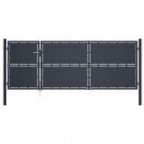 vidaXL Poartă de grădină, antracit, 350 x 125 cm, oțel