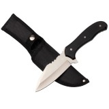 Cumpara ieftin Cutit de vanatoare DEPOX&reg;, Old Future, otel inoxidabil, 25 cm, negru, teaca inclusa