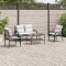 vidaXL Set mobilier de grădină cu perne, 4 piese, negru, poliratan 368726