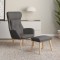 Scaun de relaxare cu taburet, gri deschis, textil