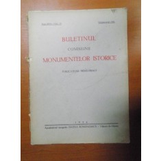 BULETINUL COMISIUNII MONUMENTELOR ISTORICE , PUBLICATIE TRIMESTRIALA , ANUL XXVII , FASCICOLA 79 , IANUARIE-MARTIE , Bucuresti 1934
