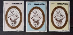 RUANDA 1985 porumbei aniversare serie 3v. NESTAMPILAT