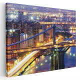 Tablou podul Brooklyn cladiri moderne New York Tablou canvas pe panza CU RAMA 40x60 cm