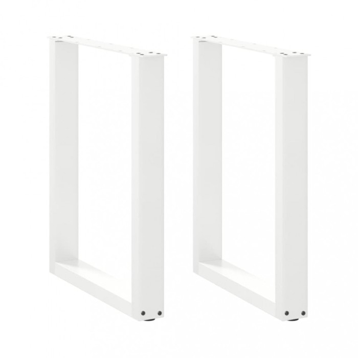 vidaXL Picioare de masă &icirc;n formă de U, 2 buc., alb, 60x(72-73) cm, oțel 4013181