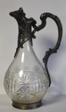 Carafa veche pentru vin - metal argintat si cristal Baccarat - Franta secol XIX - capacitate 1 litru