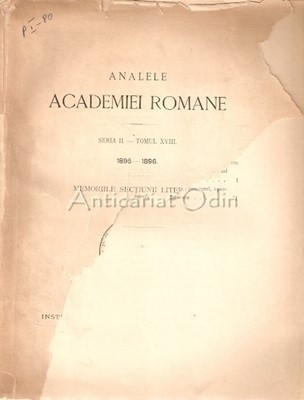 Analele Academiei Romane XVIII - 1896 foto