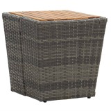 VidaXL Masă de ceai gri 41,5x41,5x43 cm poliratan lemn masiv acacia