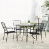 VidaXL Set scaune de grădină stivuibile, 5 buc., antracit, oțel vopsit 3283758
