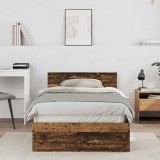 vidaXL Cadru de Pat cu Tăblie Lemn Vechi 100 x 200 cm Lemn compozit