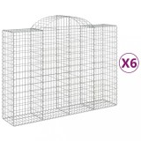 Cumpara ieftin Cosuri gabion arcuite 6 buc, 200x50x140/160 cm, fier galvanizat