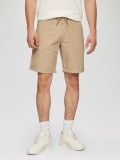 Q/S by s.Oliver Pantaloni scurti barbati chino, Jhon cu croiala Regular fit si talie medie, Crem, W29