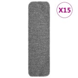 Cumpara ieftin Covorase de scari, 15 buc., gri, 75x20 cm, dreptunghiular