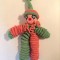 Jucarie crosetata, handmade, clovn, claun, arlechin, bufon, 33cm, nou