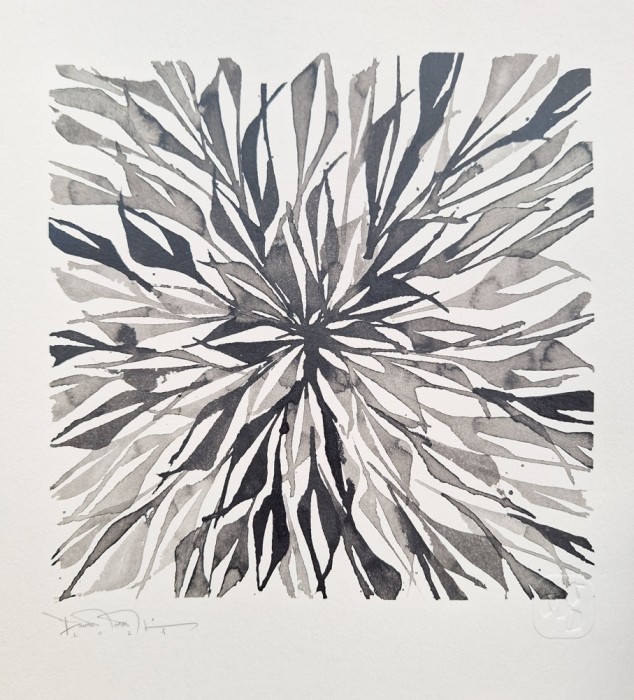 Bogdan Tanase Marinescu - Miniatura abstracta caligrafica, semnat, 2024