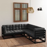 vidaXL Set mobilier grădină cu perne, 5 piese, lemn masiv pin 3076548