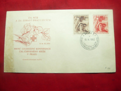 Plic FDC 1952 Crucea Rosie - Congres Cehoslovacia foto