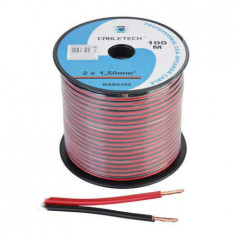 CABLU DIFUZOR CCA 2X1.50MM ROSU/NEGRU Cabletech 100M foto