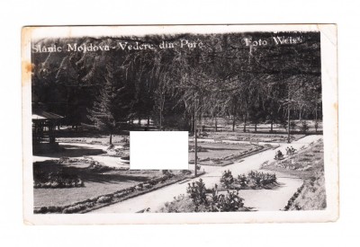 CP Slanic Moldova - Vedere din parc, circulata, 1943, cenzurata, stare buna foto