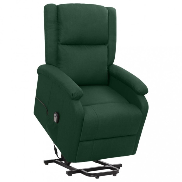 vidaXL Fotoliu cu ridicare, verde &icirc;nchis, material textil