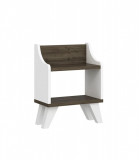 Masuta cafea Buddy Alb/Nuc, 50.6 x 35 x 22 cm, noptiera, suport flori, PAL