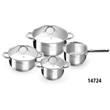 Set de Vase Deluxe din Otel Inoxidabil cu Capac de Sticla - 7 Piese Handy KitchenServ, Perfect Home