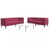 VidaXL Set canapele Chesterfield perne rulou 2 piese roșu vin catifea