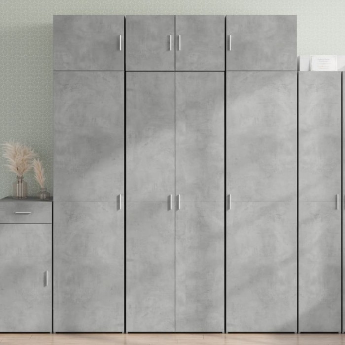 vidaXL Dulap &icirc;nalt, gri beton, 70x42,5x185 cm, lemn prelucrat