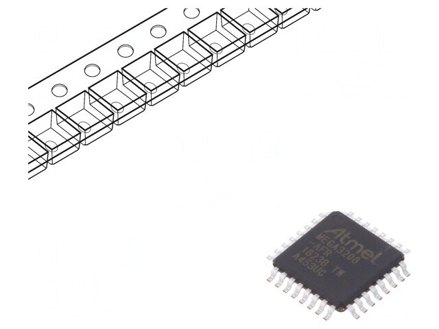 Microcontroler AVR TQFP32 cu Interfață I2C, SPI, UART x3