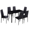 Set masa si scaune de bucatarie 7 piese, negru