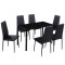 Set masa si scaune de bucatarie 7 piese, negru