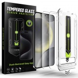 Folie de protectie Ecran Techsuit TitanGlass CrystalHD pentru Samsung Galaxy S25+ S936 / S24+ S926, Sticla Securizata, Full Glue, Set 2 bucati