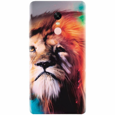 Husa silicon pentru Xiaomi Redmi Note 5A Prime, Awesome Art Of Lion foto