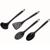 Set Ustensile Bucătărie, 4 Bucăți, Negru, Rezistente la Căldură 95░C, Oem