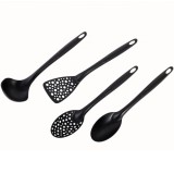 Set Ustensile Bucătărie, 4 Bucăți, Negru, Rezistente la Căldură 95░C, Oem