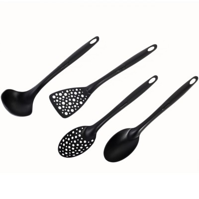 Set Ustensile Bucătărie, 4 Bucăți, Negru, Rezistente la Căldură 95░C foto