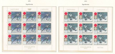 Iugoslavia 1972 Mi 1447/48 klb MNH - Jocurile Olimpice de iarna, Sapporo foto