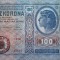Bancnota 100 COROANE 1912 - Austro-Ungaria , aplicat TIMBRU SPECIAL pe partea maghiară, scrie in rom&acirc;nă UNA SUTA COROANE