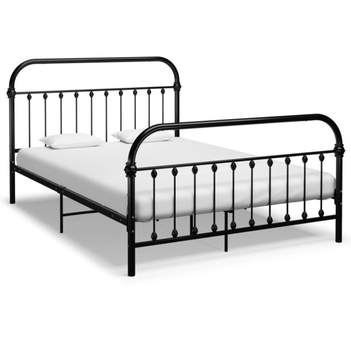 vidaXL Cadru de pat, negru, 140 x 200 cm, metal 284501