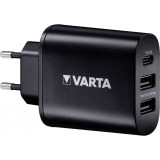 Incarcator Retea USB Varta, 1 X USB Tip-C - 2 X USB, Negru