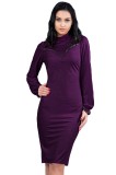 V425-11 Rochie eleganta cu maneca lunga