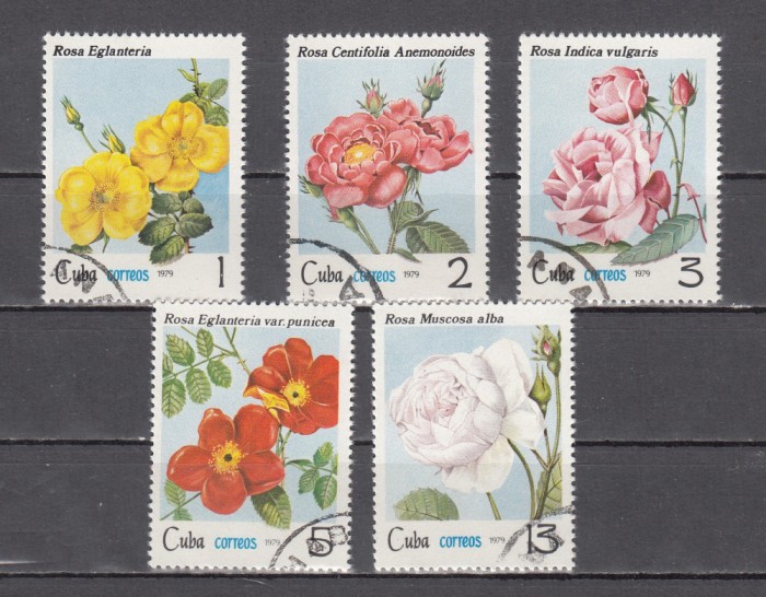A12 S6 5 - Timbre foarte vechi - Cuba - flori