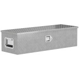 HOMCOM Cufăr pentru unelte pentru remorcă cutie de depozitare din aluminiu m&acirc;nere late și antiderapante 99 x 33 x 25,5 cm argintiu | Aosom Romania