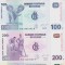 Bancnota Congo 50, 100, 200 si 500 Franci 2013 - P97b-100b UNC ( set x4 )
