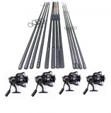 Set 4 Lansete 3, 60 m, 3 Segm + 4 Mulinete Ganett 7000, 13 Rulmenti + 4 Role Fir
