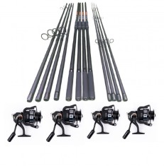 Set 4 Lansete 3, 60 m, 3 Segm + 4 Mulinete Ganett 7000, 13 Rulmenti + 4 Role Fir