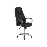 Scaun directorial SL Q036, Piele ecologica, Cadru Metalic, Inaltime ajustabila, 100 kg, Negru