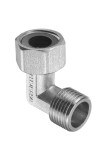 Conector țeavă cot 90&deg; Conector țeavă &icirc;n formă de L 90&deg; cu garnitură de etanșare Utilizare aer apă gaz ( filet exterior G1/2 la filet interior arginti