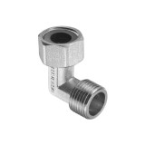 Conector țeavă cot 90&deg; Conector țeavă &icirc;n formă de L 90&deg; cu garnitură de etanșare Utilizare aer apă gaz ( filet exterior G1/2 la filet interior arginti